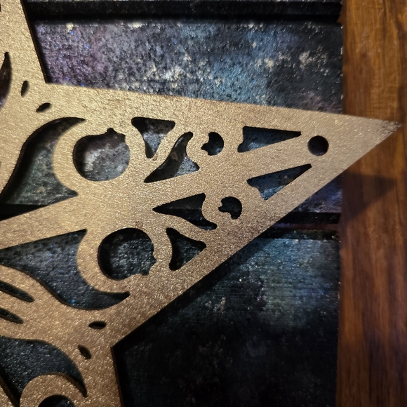 HANDCRAFTED Wood Upcycled Star Artwork HANDMADE & HANDPAINTED Wall Art Decor - Picture 11 of 16